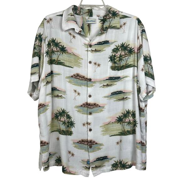 Caribbean Other - Caribbean Hawaiian shirt men’s 3XB 
tropical print palm trees